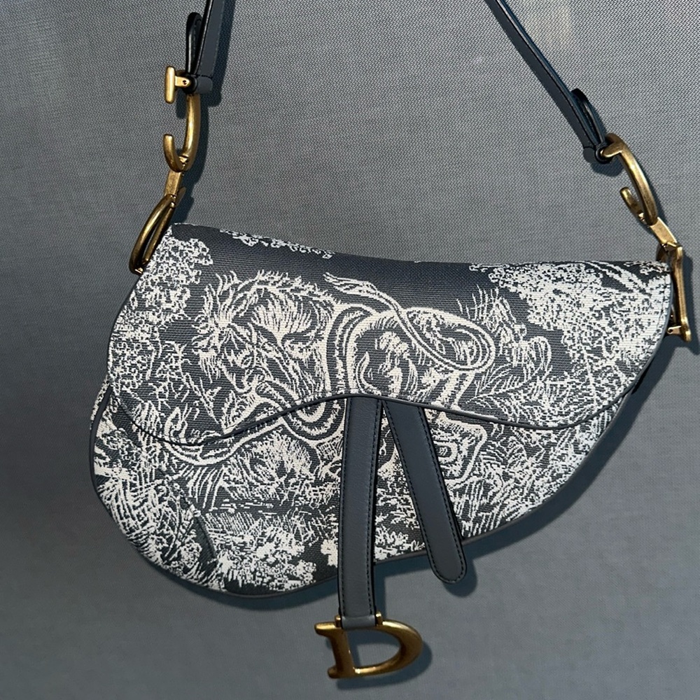 Like New Dior Saddle Rare Pattern Bag